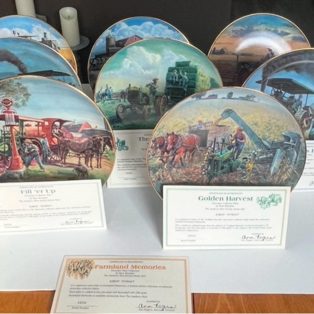 Farmland Memories collector plates by Mort Kunstler for Danbury Mint w/ COA